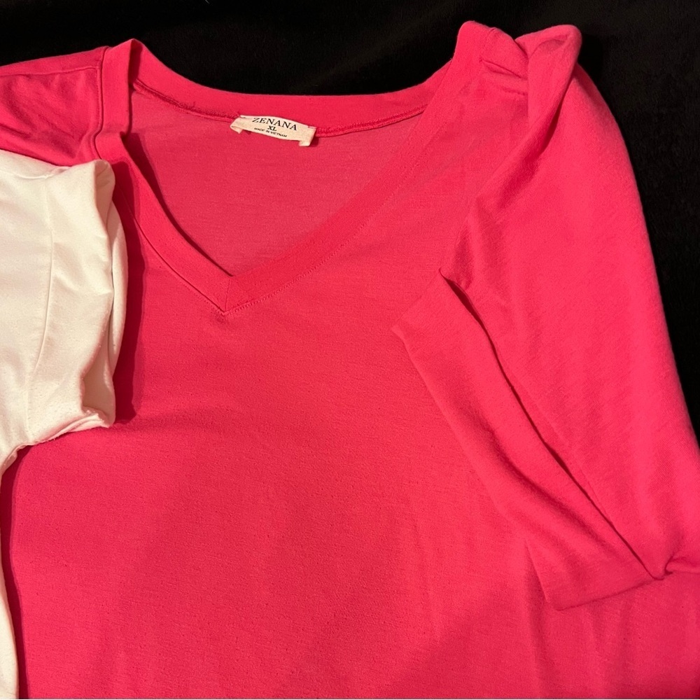 Zenena Women’s short rolled sleeve Tshirts Lot of 2 - Picture 2 of 5